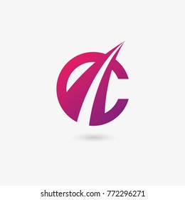 letter C Creative Technology logo icon