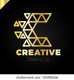 Letter C Creative Triangle Color Logo Stock Vector (Royalty Free ...