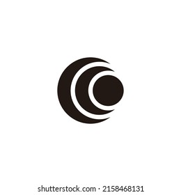 Letter C crescent, circle symbol simple logo vector