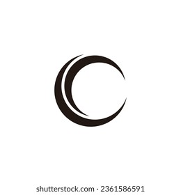 Letter C crescent moon geometric symbol simple logo vector
