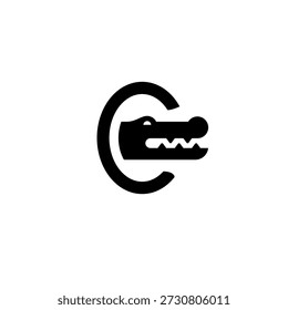 Letra C Diseño de Logo de Cocodrilo 