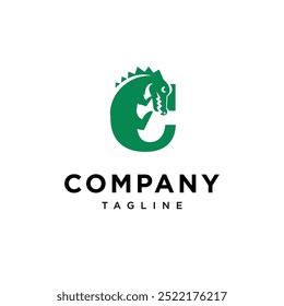 Letter C Crocodile logo icon vector