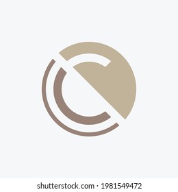Letter C Crop Circle vector design illustration
