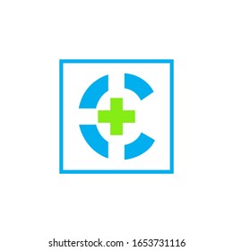 Buchstabe C mit Logo und Logo, Logo "Medizinisches Gesundheitswesen"