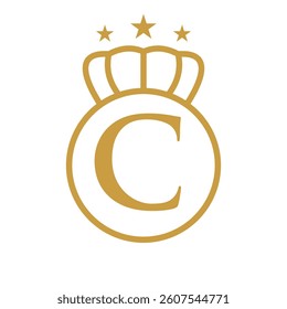 Letter C Crown Logo Concept For Fashion and Beauty Symbol Vector Template