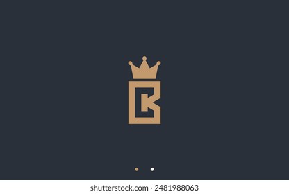 letter c with crown logo design vector silhouette illustration