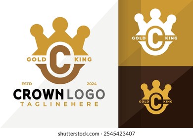 Letter C Crown Logo Icon Vector Design