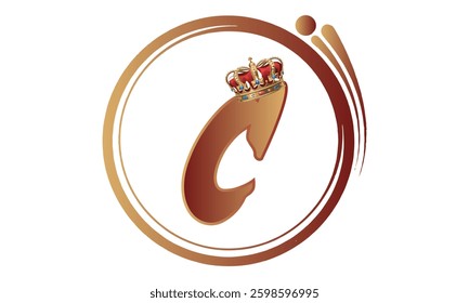 Letter C Crown Logo. Crown Logo on Letter C Vector Template for Beauty, Fashion, Star, Elegant, Luxury Sign