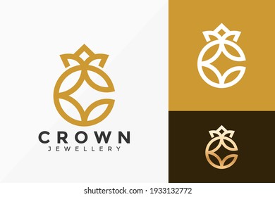 Letter C Crown Logo Vector Design. Abstract emblem, designs concept, logos, logotype element for template.