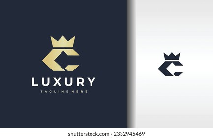 Luxuslogo der Buchstaben-C-Krone