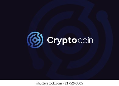 Letter c crypto coin logo design template