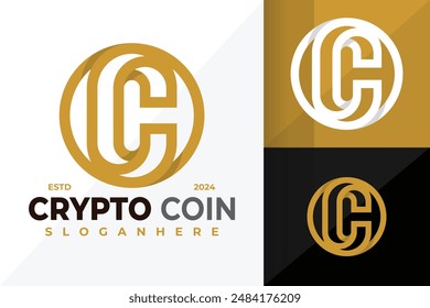 Letter C Crypto Coin Logo Design, Brand Identity logos vector, modern logo, Logo Designs Vector Illustration
