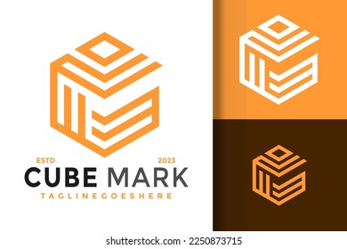 Letra C Cubo Box Logotipo Logotipos Elemento Diseño Material Vector Plantilla de Ilustración