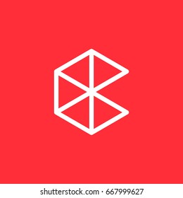 Letter C cube logo icon design template elements