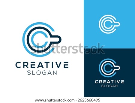 Letter C and cup logo design for cafe and beverage