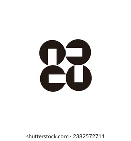Letter C curve squares, round geometric symbol simple logo vector