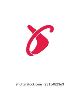 letter c curves red arrow abstract 3d logo vector 