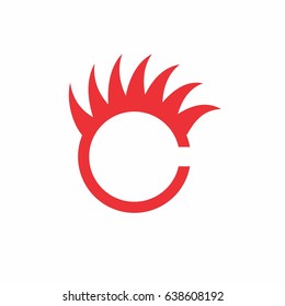 letter c in curves shape design logo