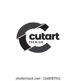 letra c para cortar diseño de logotipo mínimo vector símbolo gráfico ilustración icono idea creativa
