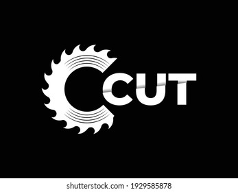 Letter C for cut symbol logo design template with stylized letter C for woodshop, carpentry, woodworkers, woodworking industry. Vector illustration.