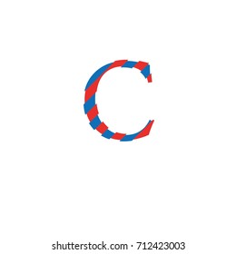 letter C with cuts and lag