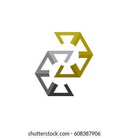 letter c and d with arrow logo