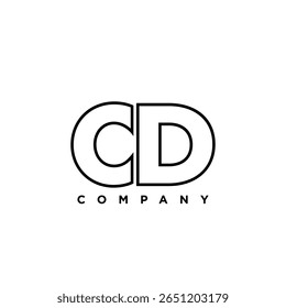 Letter C and D, CD logo design template. Minimal monogram initial based logotype.