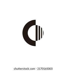 Letter C and D circle geometric symbol simple logo vector