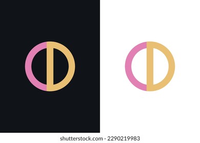 Letter C, and D combine unique logo vector illustration. CD letter mark logo template with smart color for light and dark background.