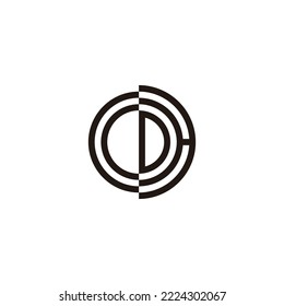 Letra C, D y H símbolo geométrico simple logotipo vectorial