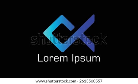 Letter C, D, K, X, Tech Monogram logo