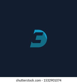 Letter C D logo design vector template