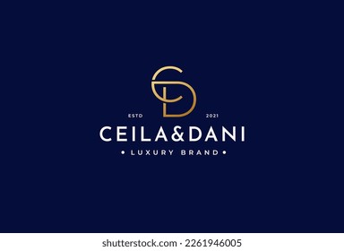 Letter C D Logo minimalistisches elegantes Design Konzept. Ursprüngliches Symbol für die Unternehmensidentität der Marke. Alphabet-Vektorelemente