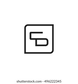 The letter C and D Monogram With Frame Square. Logo Design Template Pink