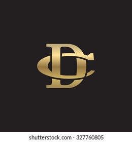 Letter C And D Monogram Golden Logo