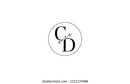 LETTER C AND D MONOGRAM LOGO WITH CIRCLE FRAME FOR LOGO FOR ILLUSTRATION OR LOGO DESIGN USE