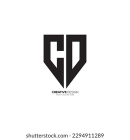 Letter C D with shield shape unique security company business logo