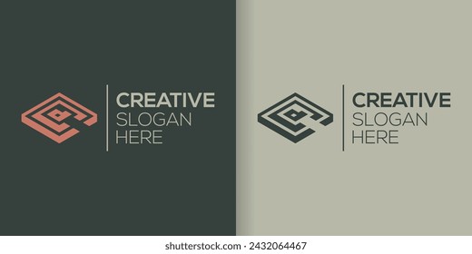 letter C, C and D with square logo icon vector design template inspiration