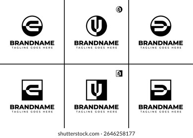 Letter C D U N Circle and Square Logo, symbolizing balance, unity, and modern design