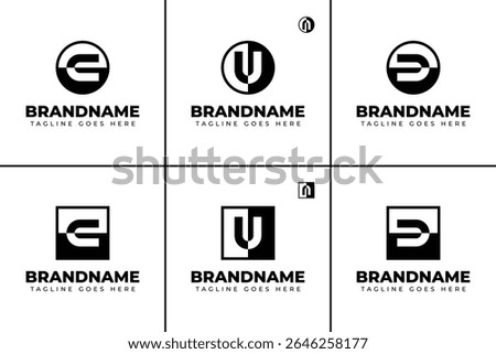Letter C D U N Circle and Square Logo, symbolizing balance, unity, and modern design