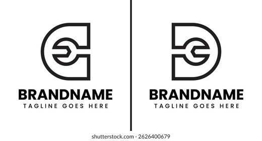 Letter C or D Wrench Logo, ideal for automotive, repair, or engineering industries