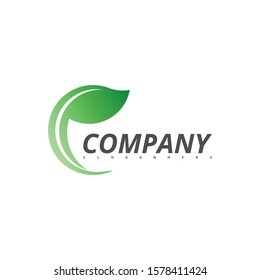 the letter C is deformed to resemble a leaf and protect the company name in the form of a vector logo