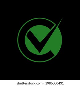 letter c design with check mark, simple and memorable logo. suitable to be applied to companies in the field of clothing, office, service provider, financial and various media.