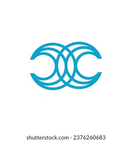 Icono de elemento de diseño de letra C con idea de concepto de infinito moderno