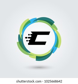 Letter C Design element. Vector circle illustration. Business logo.