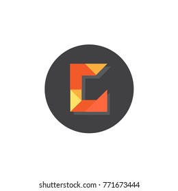 Letter C design. Vector concept flat illustration