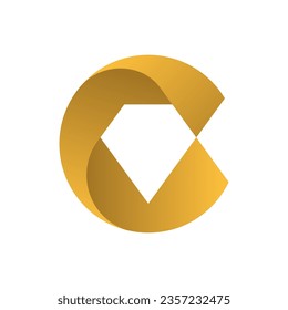 Letter C diamond creative logo design