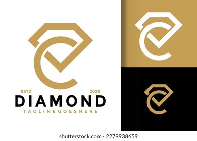 Icono del logotipo del diamante C de la letra