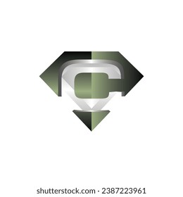 letter C diamond logo elegant design, diamond icon template, suitable for your company