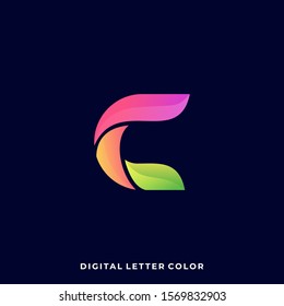 Letter C Digital Media Icon Application Illustration Vector Template. Suitable for Creative Industry, Multimedia, entertainment, Educations, Shop, and any related business